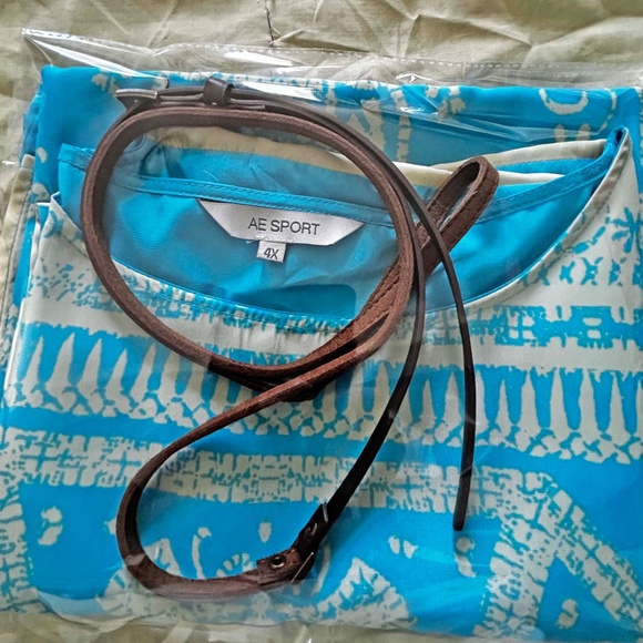 NEW PHOTOS! TUNIC, BELTED, BLUE & WHITE, SIZE 4X, MADE IN CANADA!, PRINTED, BOAT - Picture 2 of 13